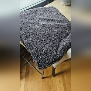 Pottery Barn Gray Textured Blanket